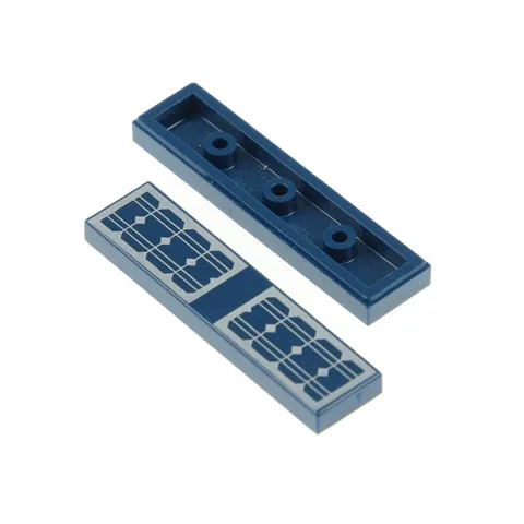 2x LEGO Tile 1x4 Dark Blue Printed Solar Panel Plate 6215341 2431pb0499