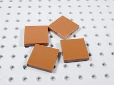 LEGO Lot of 4 Reddish Brown 2x2 Smooth Tiles Plates BA