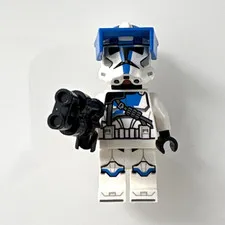 LEGO Star Wars Clone Trooper Minifigure w/ Blue Visor, Helmet & Blaster