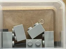 LEGO Parts - Light Bluish Gray Brick 1 x 2 - No 3004 - QTY 5