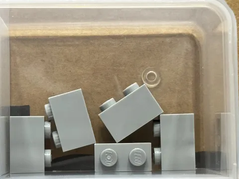 LEGO Parts - Light Bluish Gray Brick 1 x 2 - No 3004 - QTY 5
