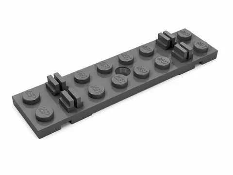 LEGO Train, Track Sleeper Plate 2 x 8 with Cable Grooves 4166 Dark Gray