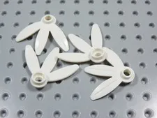 LEGO Lot of 4 White 1x1 Round Plate w/ 3 Thin Leaves Plants Minifig BT