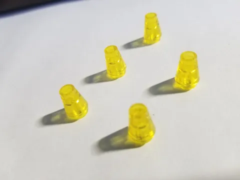 LEGO Minifigure Lot of 5 Trans Yellow 1x1 cones