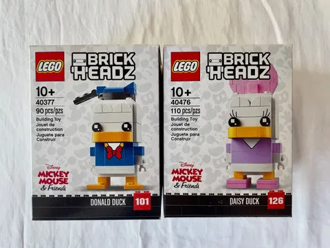 LEGO Disney BrickHeadz Lot 40377 Donald Duck & 40476 Daisy Duck NEW Sealed