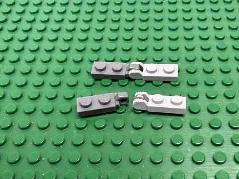 LEGO Hinge Plate 1x2 Locking 1 & 2 Fingers End Dk Med Stone 7657 #44301a 44302