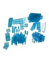 +400 LEGO Pieces Transparent Blue Mixed Parts Lot , Panels Bundle #1