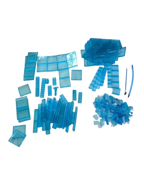 +400 LEGO Pieces Transparent Blue Mixed Parts Lot , Panels Bundle #1