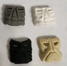 LEGO Bionicle Lot of 4 Assorted KRANA Mask Black White Tan Gray