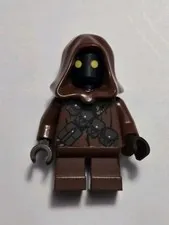 LEGO Star Wars Jawa Minifigure Brown Hood Yellow Eyes Plastic Figure