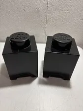 LEGO Storage Brick Lot of 2 Black Bricks