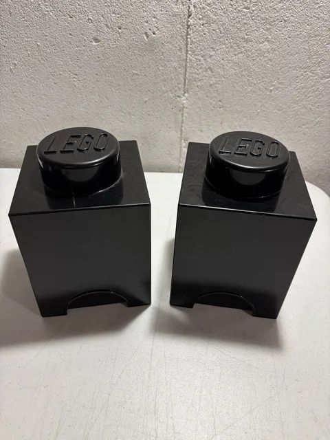 LEGO Storage Brick Lot of 2 Black Bricks