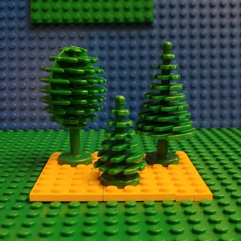 LEGO Vintage Tree Lot Green Pine 2435 Small 3471 Large Fruit 3470 Hole Variants