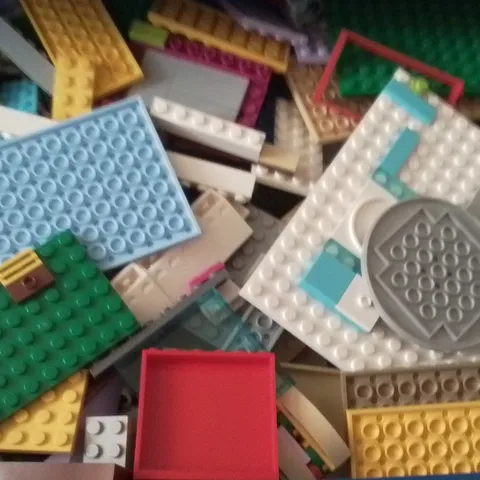 LEGO Multicolor Bulk Lot Mixed Bricks, Plates With Blue Storage Tub 4 Pounds