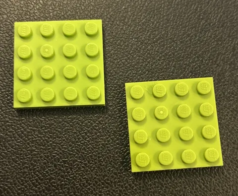LEGO Parts Lime Green Flat Plate 4 x 4 #3031 Lot of 2 Pieces