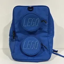 LEGO Blue Brick Backpack Multi Pocket Zip School Travel Bag