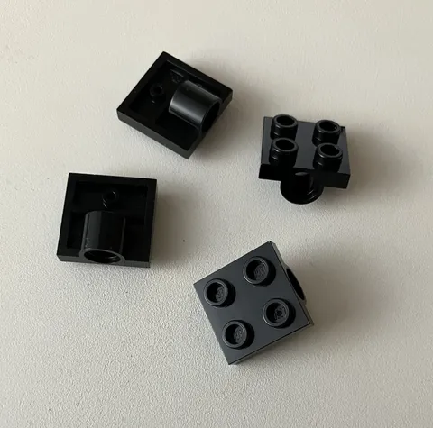 LEGO 4x NEW Pieces Plate 2x2 Modified w/ Pin Hole BLACK #10247