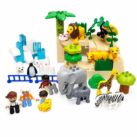 LEGO DUPLO Zoo Animal Habitat Raised Baseplate 49 Pc Animals Figures Parts Lot
