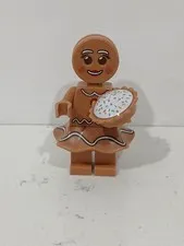 LEGO Gingerbread Woman Minifigure and Pie with Sprinkles Accessory EUC