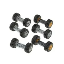 6x LEGO Rad Axle 2x4 Wheels Rim 30.4x14 92402 40687 30157 Mixed