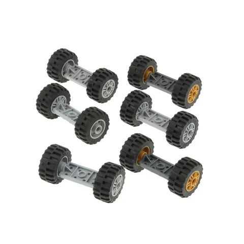 6x LEGO Rad Axle 2x4 Wheels Rim 30.4x14 92402 40687 30157 Mixed