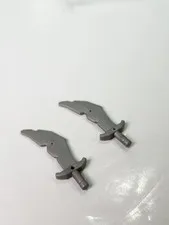 LEGO 2 Flat Silver Scimitar Swords Weapons Minifig K13