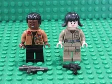 Lot of 2 Star Wars Lego Minifigures Finn + Rose Tico 75176 RF38