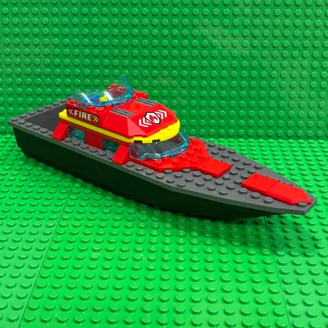 Lego Floating Boat 28 X 8 Black Hull 92710 + Dark Bluish Gray Deck 92711 (FIRE)