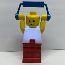 Lego Man 10" Mini Figure Night Light Lantern Lamp  09 TESTED, WORKING Red Pants