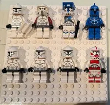 LEGO Star Wars Clone Trooper Minifigures Lot of 8 Plastic Figures