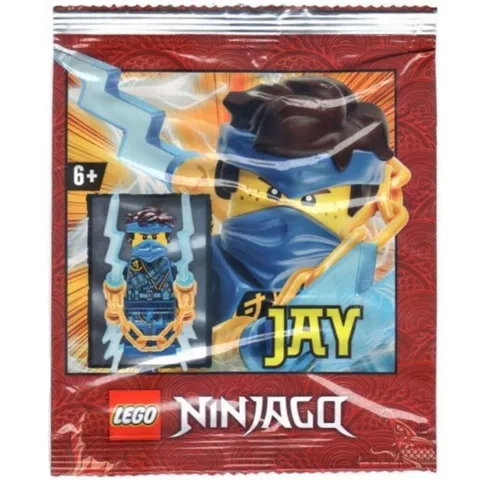 new LEGO NINJAGO The Island Minifig - Jay with hair and lightning bolt weapon