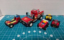LEGO Incomplete Vintage City Firetruck Fire Rescue Crew Vehicle Lot Car