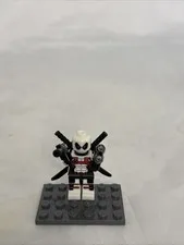 Lego White Deadpool Minifigure with Guns and Katanas