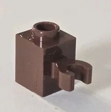 LEGO Parts - Reddish Brown Brick 1 x 1 with Open O Clip - No 60475b