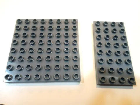 Vintage LEGO Duplo DARK GREY BASEPLATE 8X8  & 4x8 CASTLE BASEPLATES