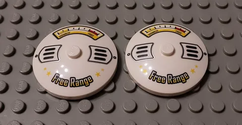 LEGO New Lot of 2 White 4x4 Scrambled Free Range Chicken Pattern Dish