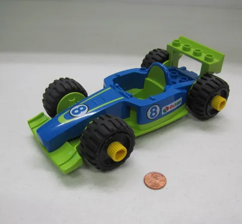 Lego Duplo Octan Racing Team Formula Car 6143 Toolo Lime & Blue Race car