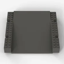 LEGO ® baseplate, raised: 2642 - old dark grey - used