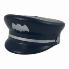 LEGO  Minifigure Headgear Cap, Captain with Silver Bat and Braid