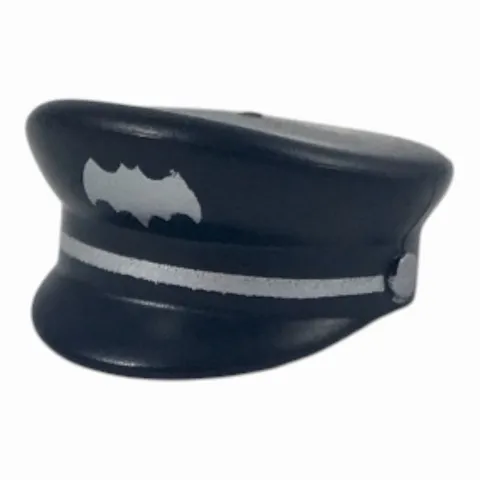 LEGO  Minifigure Headgear Cap, Captain with Silver Bat and Braid