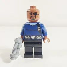 Lego Nick Fury Minifigure Dark Blue Suit Ultimate Spider-Man 76004 sh0056
