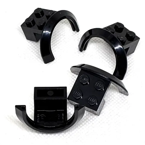 LEGO Parts - Black Vehicle, Mudguard 4 x 2 1/2 x 1 2/3 - No 50745 - QTY 4