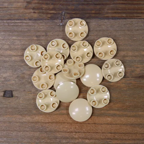 LEGO 2654 Tan Plate Round 2 x 2 with Rounded Bottom (Boat Stud) Qty 15