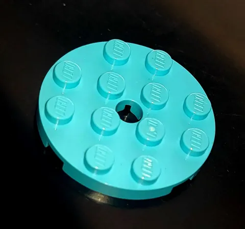 LEGO 60474 MEDIUM AZURE 4x4 plate, round with hole ⛭ 1pc