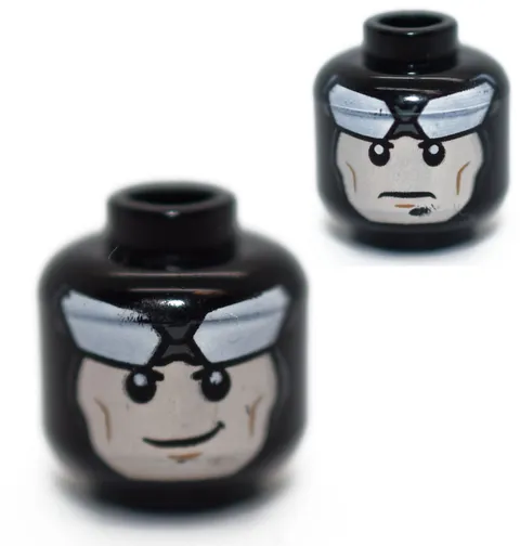 LEGO Black Minifigure Head Batman White Goggles Balaclava light nougat 6268899
