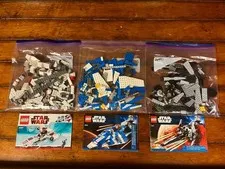 100% Complete LEGO Star Wars Ship Lot w/ Instructions