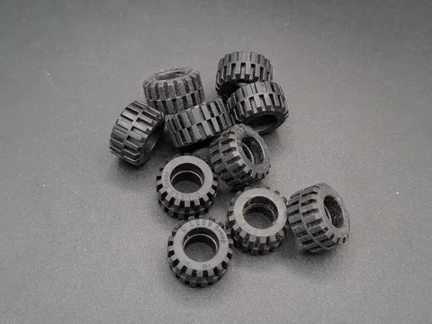 LEGO - 10x - Tire - Tire - 21x12mm - Black - Black - 87697