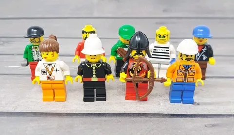 LEGO Minifigure Lot (9) Vintage Castle Firefighter Constuction Sports Town Mixed