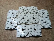 LEGO BULK LOT 10 WHITE 4X4 TURNTABLE SQUARE BASE 4 X 4 X 2/3