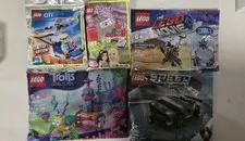 5 Brand New Unopened Lego Poly and Foil Bags - Various Themes